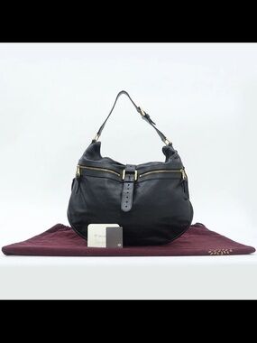 Mulberry Black Leather Hobo with Gold Hardware